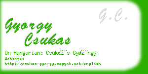 gyorgy csukas business card